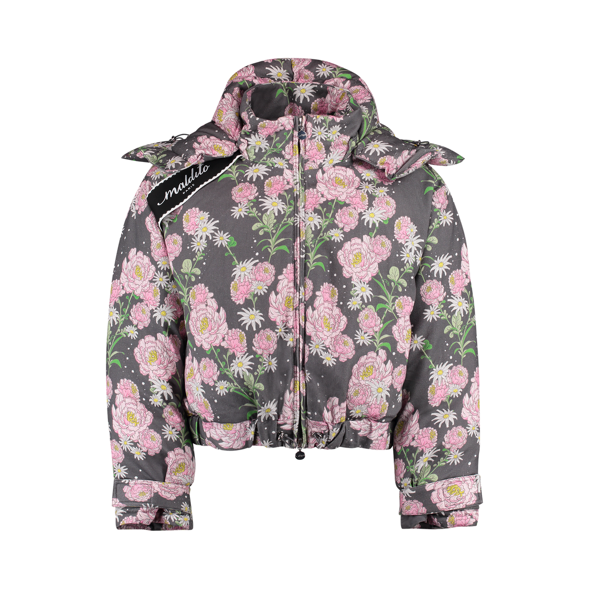 Puffer Preta Flores
