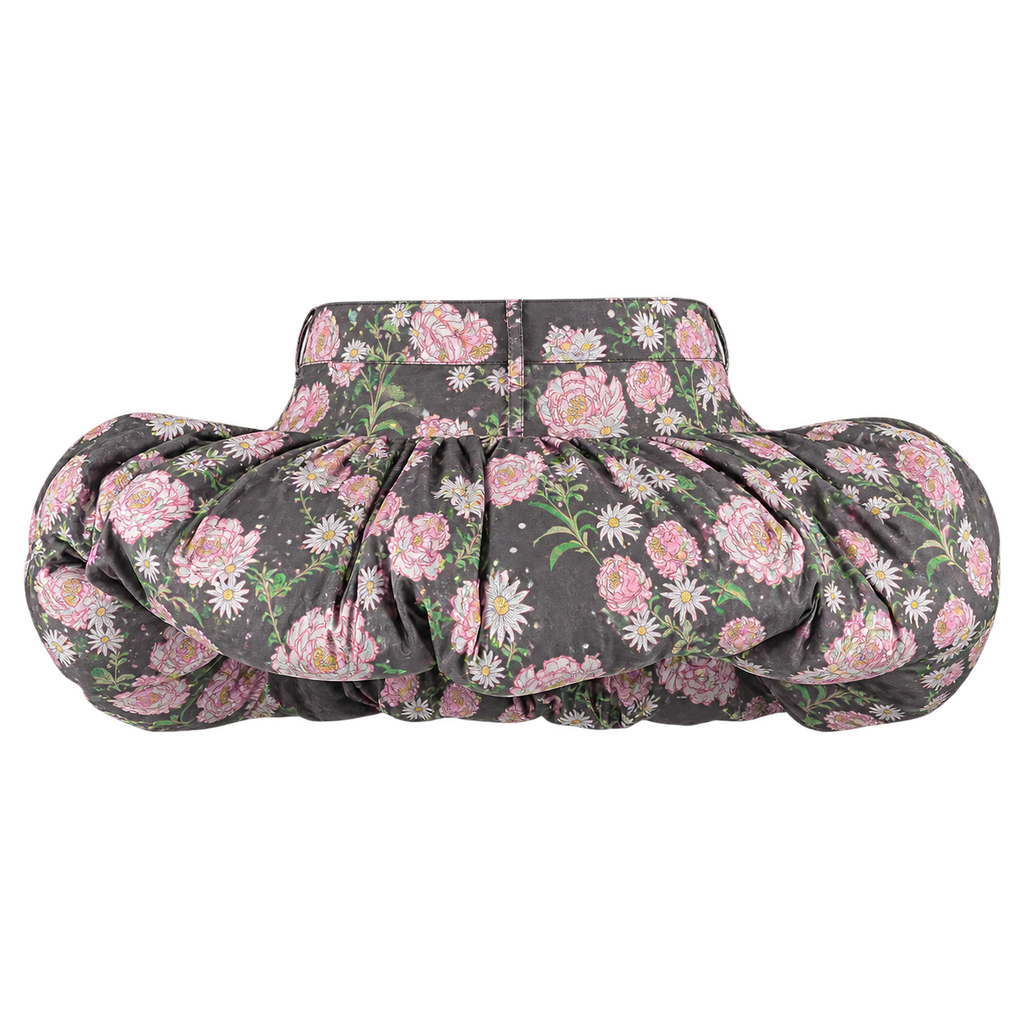 Saia Puff Preta Flores