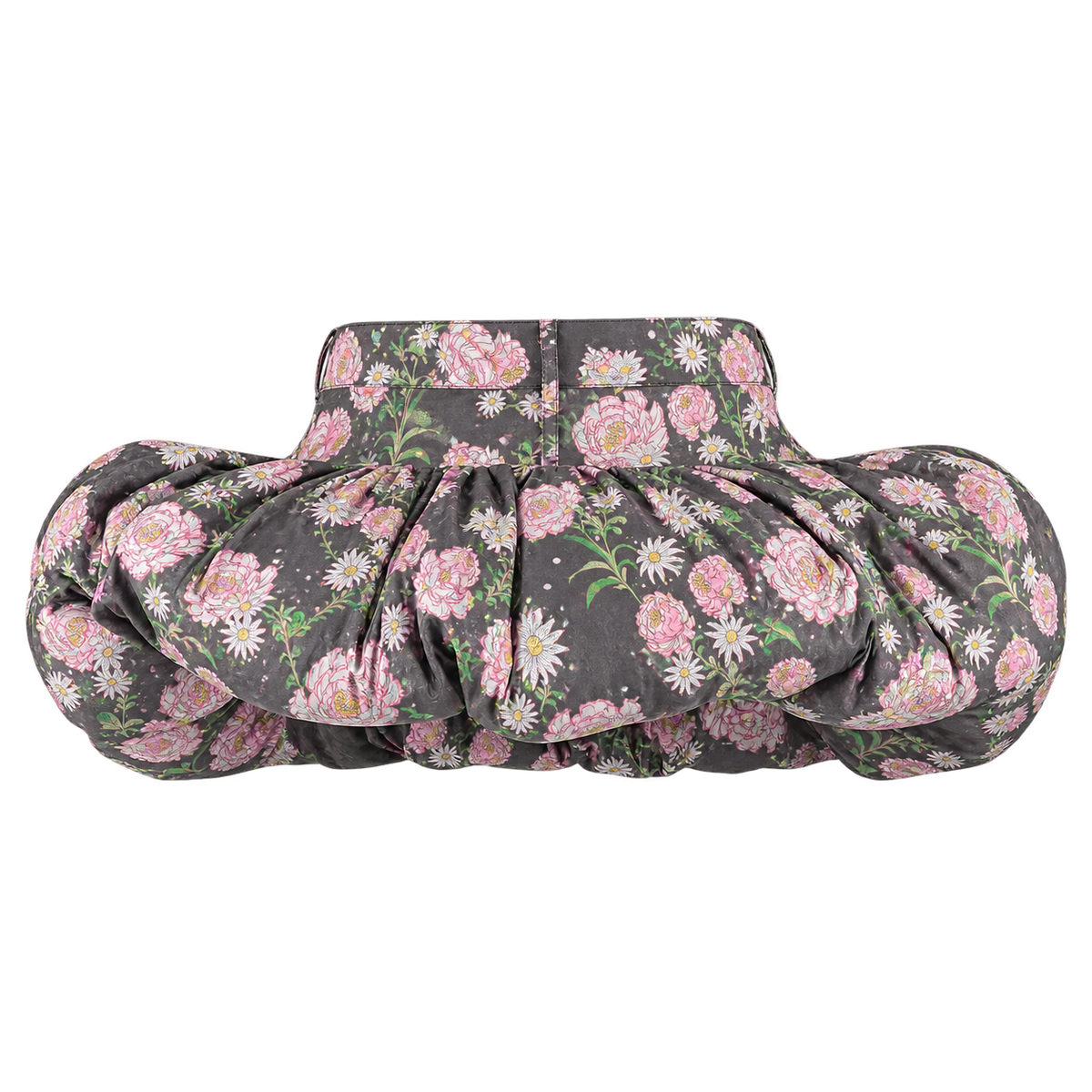 Saia Puff Preta Flores